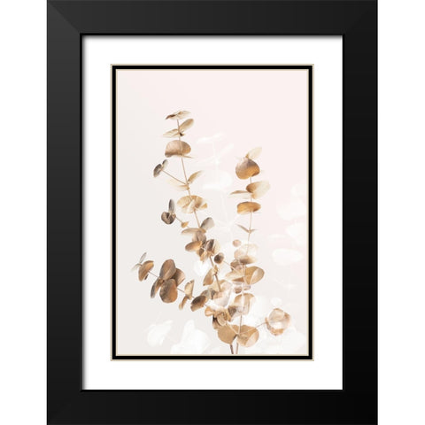 Eucalyptus Creative Gold 03 Black Modern Wood Framed Art Print with Double Matting by Artographie Studio