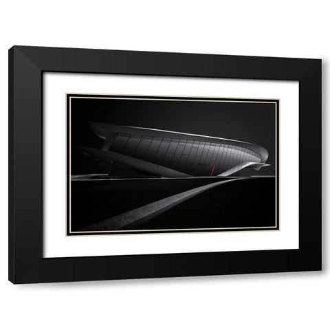 Red in a small dosage Black Modern Wood Framed Art Print with Double Matting by Endermann, Rolf