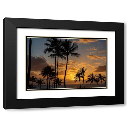 Tranquility Black Modern Wood Framed Art Print with Double Matting by Shawn