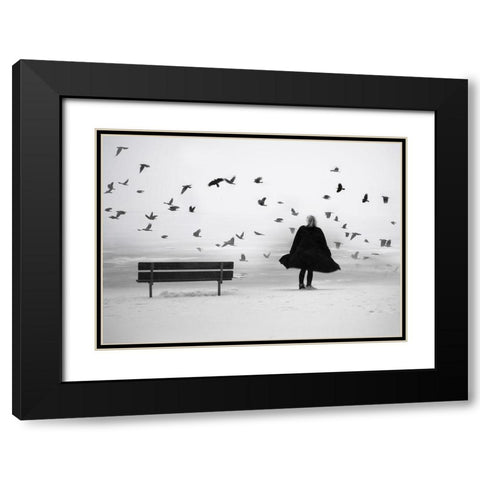 Enjoy Life Black Modern Wood Framed Art Print with Double Matting by Stene, Grethe