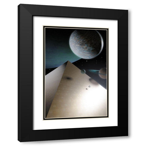 Ksms Black Modern Wood Framed Art Print with Double Matting by Malibtt