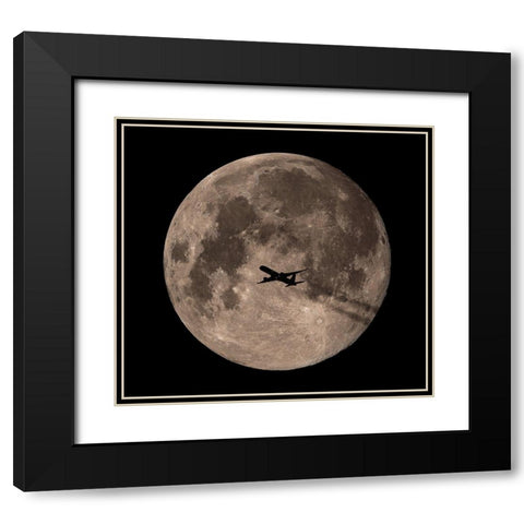 Passing Through Full Moon Black Modern Wood Framed Art Print with Double Matting by Chakraborty, Mainak