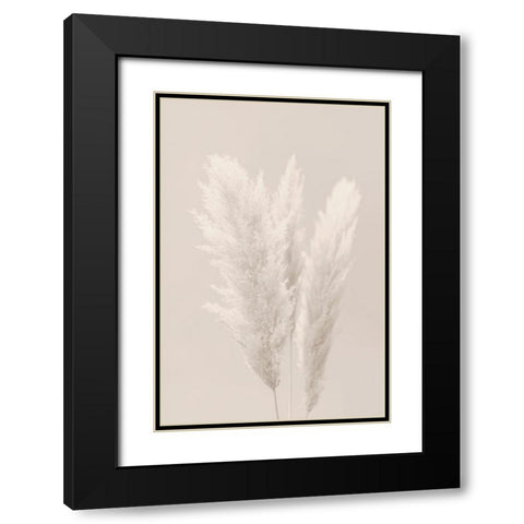 White Grasses Black Modern Wood Framed Art Print with Double Matting by Artographie Studio