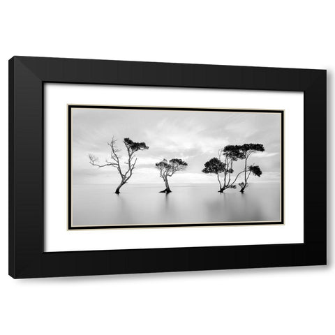 Drowning Not Waving Black Modern Wood Framed Art Print with Double Matting by Fudge, Steven