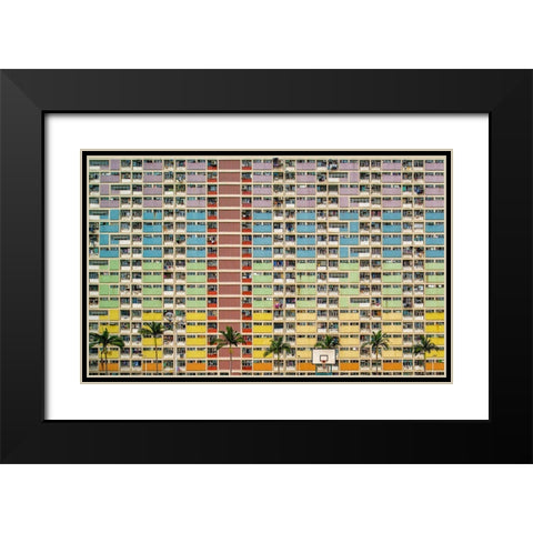 Equalizer Black Modern Wood Framed Art Print with Double Matting by Abdualhameid, Fahad