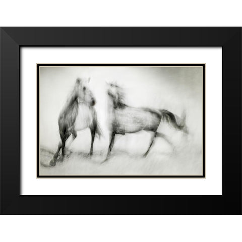 Shivers Black Modern Wood Framed Art Print with Double Matting by Benezech, Martine