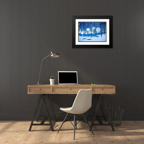 Fairyland Black Modern Wood Framed Art Print with Double Matting by Sono, Hidenori