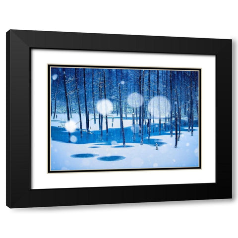 Fairyland Black Modern Wood Framed Art Print with Double Matting by Sono, Hidenori
