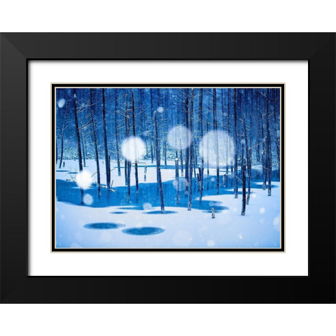 Fairyland Black Modern Wood Framed Art Print with Double Matting by Sono, Hidenori