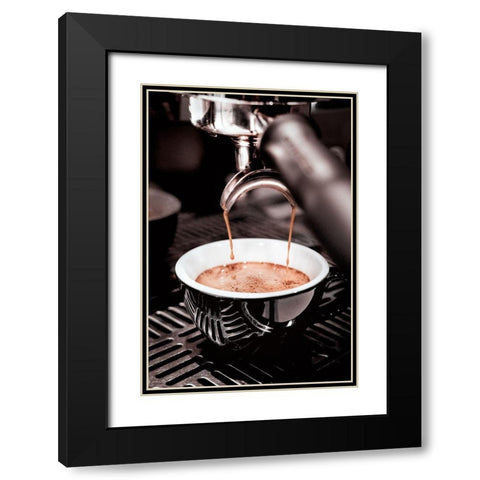 Coffee 005 Black Modern Wood Framed Art Print with Double Matting by Artographie Studio
