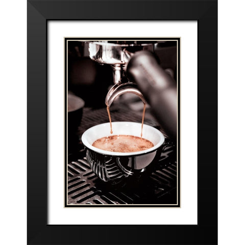 Coffee 005 Black Modern Wood Framed Art Print with Double Matting by Artographie Studio