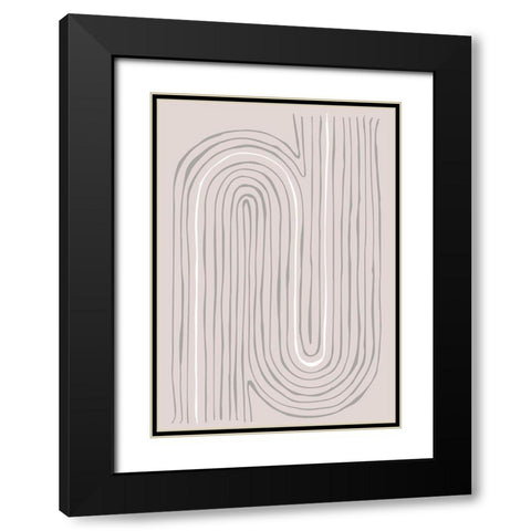 Arch Pair 002 Black Modern Wood Framed Art Print with Double Matting by Artographie Studio
