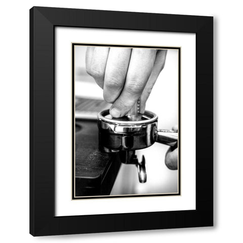 Coffee 003 Black Modern Wood Framed Art Print with Double Matting by Artographie Studio