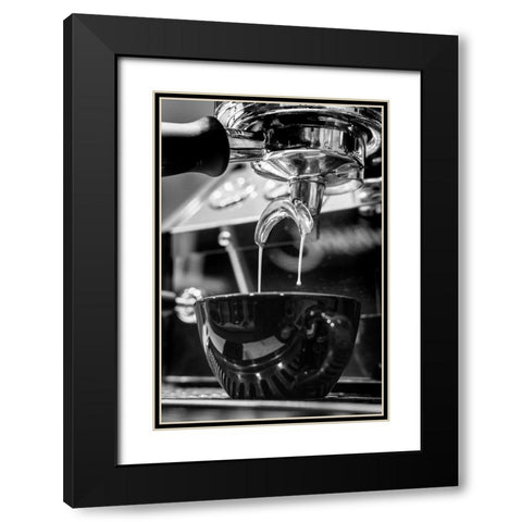 Coffee 007 Black Modern Wood Framed Art Print with Double Matting by Artographie Studio