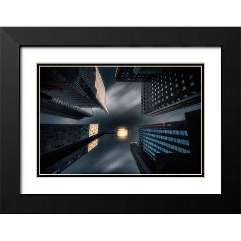 Hibiya II Black Modern Wood Framed Art Print with Double Matting by T, Amatou