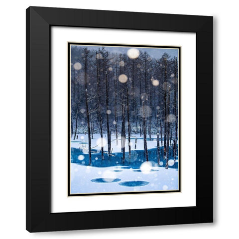 Never never Land Black Modern Wood Framed Art Print with Double Matting by Sono, Hidenori