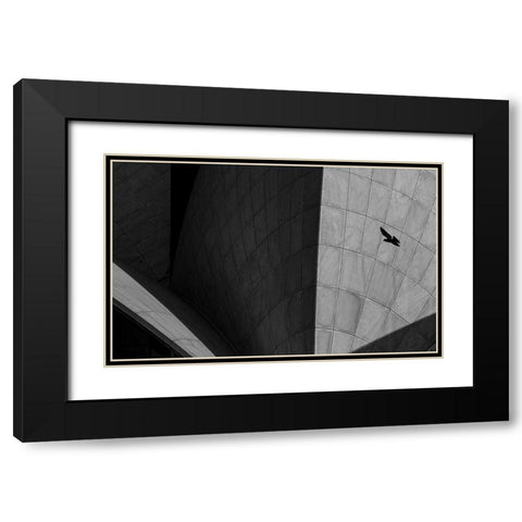 Lotus Temple I Black Modern Wood Framed Art Print with Double Matting by Chawla, Shobhit