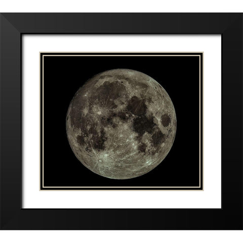 Full Moon Black Modern Wood Framed Art Print with Double Matting by Kalika, Michael