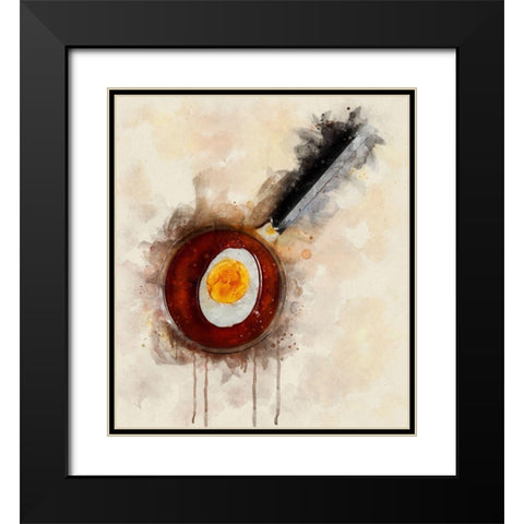 The Black tea Bath Black Modern Wood Framed Art Print with Double Matting by Bulus, Razvan
