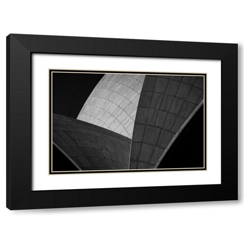 Lotus Temple II Black Modern Wood Framed Art Print with Double Matting by chawla, shobhit
