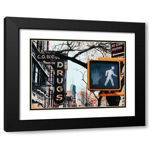 Sign Layers Black Modern Wood Framed Art Print with Double Matting by Leeman, Joshua