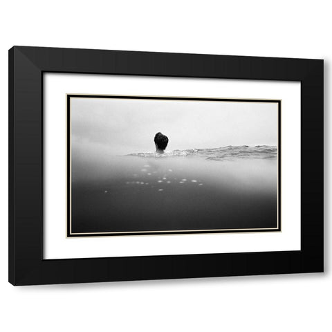 Floating Black Modern Wood Framed Art Print with Double Matting by Veinaveina