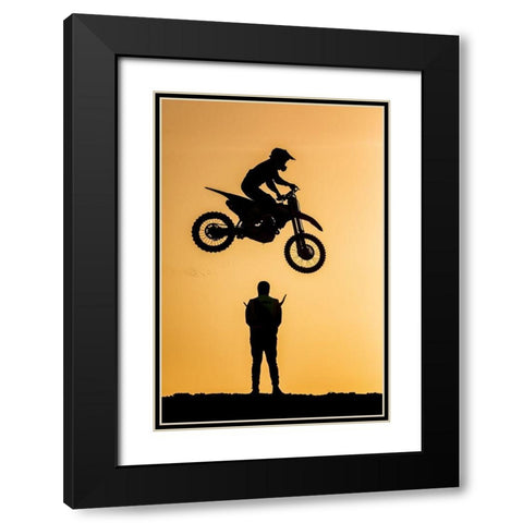 Jump Over Black Modern Wood Framed Art Print with Double Matting by Allam, Abdelkader