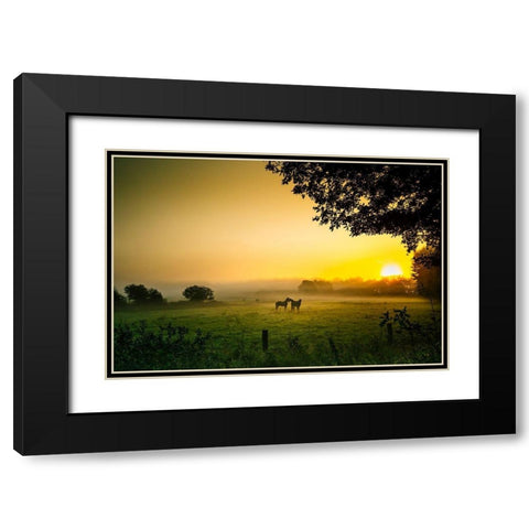 Romantik in der Morgenstunde Black Modern Wood Framed Art Print with Double Matting by Jansen, Arne