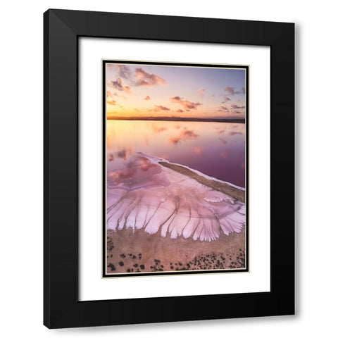 Pink lake Black Modern Wood Framed Art Print with Double Matting by Carrillo Lopez, Antonio