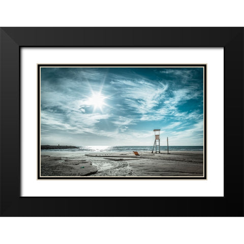 Winter time Black Modern Wood Framed Art Print with Double Matting by Principato, Antonio
