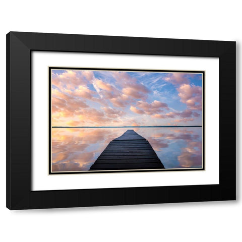 Sanctuary Black Modern Wood Framed Art Print with Double Matting by Lindsten, Christian