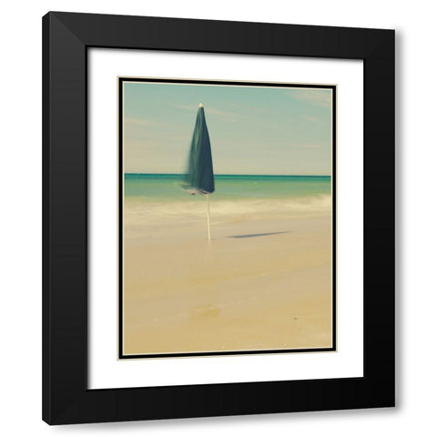The green umbrella Black Modern Wood Framed Art Print with Double Matting by Della Latta, Massimo