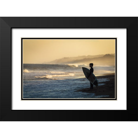 Waiting for the moment Black Modern Wood Framed Art Print with Double Matting by Chen, William