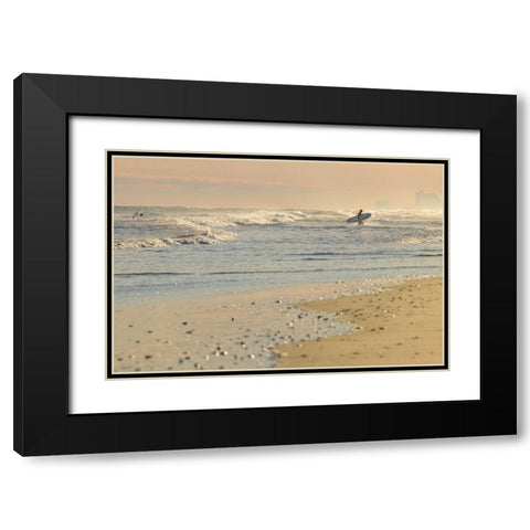 Surfs Up Black Modern Wood Framed Art Print with Double Matting by Mikulska, Aneta
