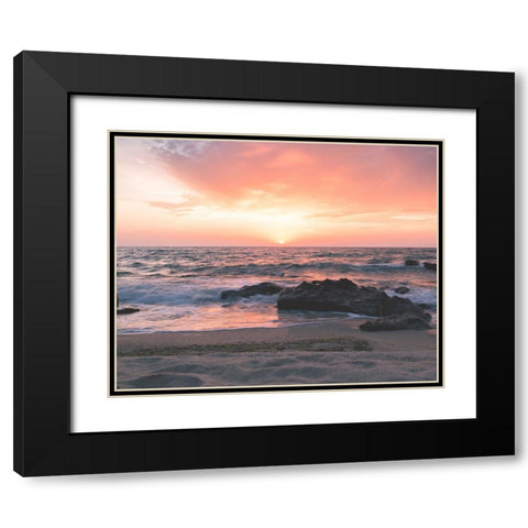 Peace Black Modern Wood Framed Art Print with Double Matting by Bochev, Lyuboslav