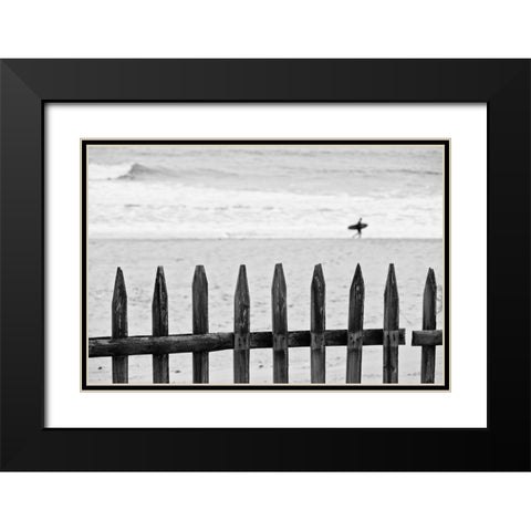 Surf Black Modern Wood Framed Art Print with Double Matting by Ferreira, Rui