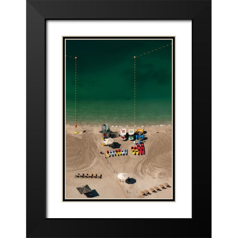 On the beach Black Modern Wood Framed Art Print with Double Matting by Kravanja, Jure