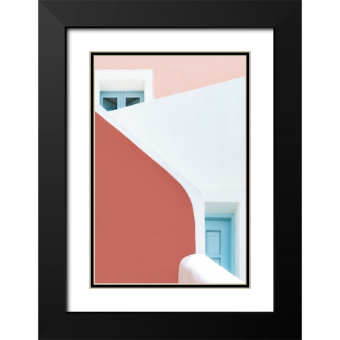 Pastel pinks and blues Black Modern Wood Framed Art Print with Double Matting by Wride, Linda
