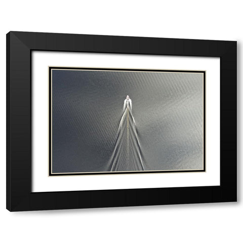 Usain Boat Black Modern Wood Framed Art Print with Double Matting by Cederberg, Marcus