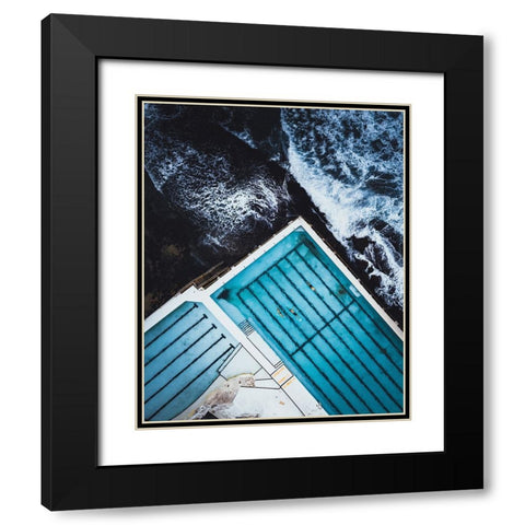 Most famous ocean pool in Australia Black Modern Wood Framed Art Print with Double Matting by Sarfraz, Asad