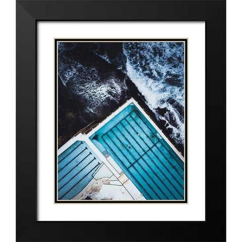 Most famous ocean pool in Australia Black Modern Wood Framed Art Print with Double Matting by Sarfraz, Asad