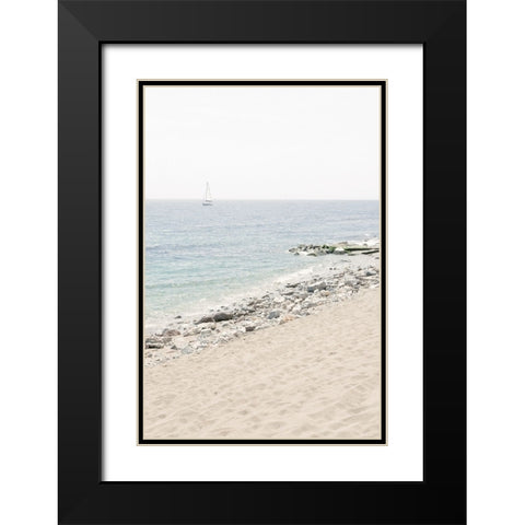 Beach 012 Black Modern Wood Framed Art Print with Double Matting by Artographie Studio