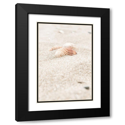 Beach 014 Black Modern Wood Framed Art Print with Double Matting by Artographie Studio