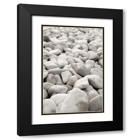 Stones 004 Black Modern Wood Framed Art Print with Double Matting by Artographie Studio