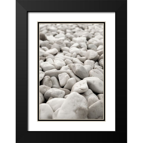 Stones 004 Black Modern Wood Framed Art Print with Double Matting by Artographie Studio