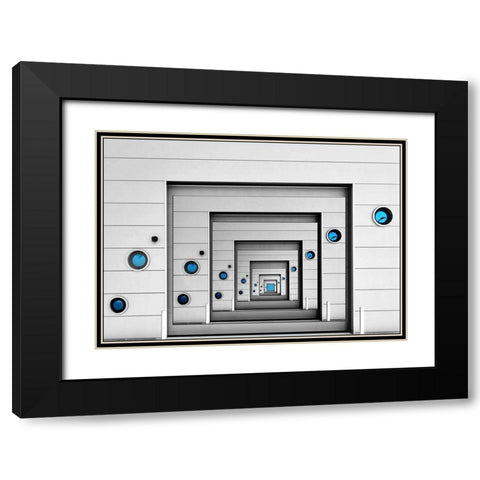 blue desire Black Modern Wood Framed Art Print with Double Matting by Van Maastricht, Henk