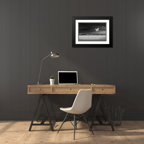 Time keeper Black Modern Wood Framed Art Print with Double Matting by Ghosh, Swarnendu
