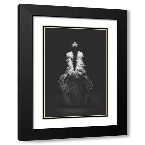 Angel Black Modern Wood Framed Art Print with Double Matting by Dasic, Marko