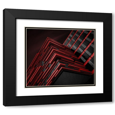 Blood Stream Black Modern Wood Framed Art Print with Double Matting by Jonas, Nadav