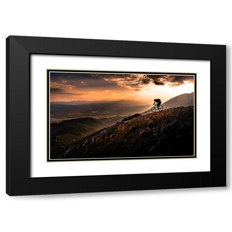 Sunset Ride Black Modern Wood Framed Art Print with Double Matting by Bertoncelj, Sandi